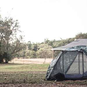 There are multiple spots (the yard is tiered) for you to pitch your tent. We picked one closest to the bathroom and barn.