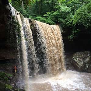 Cucumber Falls, very close to the campground and Ohiopyle.