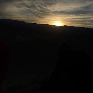 Sunset over the sand dunes