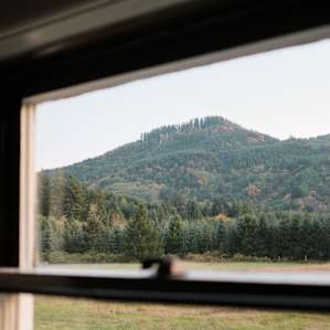 There are incredible views from every window in this cabin.