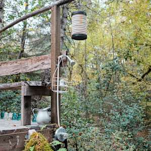 The outdoor shower.