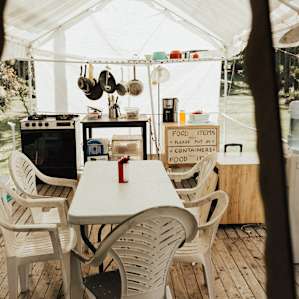 Communal kitchen area.