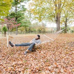 You'll find a hammock in the front yard, a great spot to relax/read a book/take a nap.