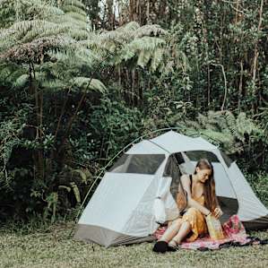 Tent spot in the front yard.