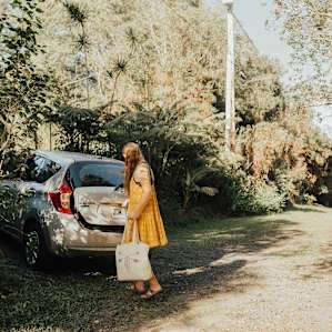 Parking right in front of the house.