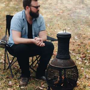 Hanging out by the chiminea.