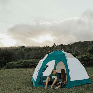 One of the spaces for tents.