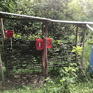 Inventive outdoor shower