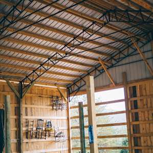 Their barn in progress: beautiful and big space that will soon be a center piece of the property