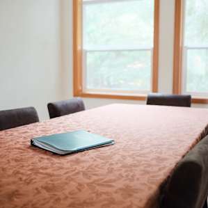 The large dining table.