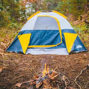 tent forest campfire
