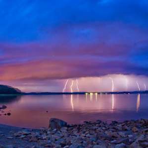 5 Photo Lightning stack. Incredible heat lightning storm occurred all around us but never once did it rain or go over us. Taken around 10 PM on the same day