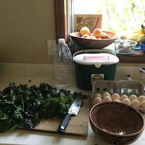 Some of the breakfast. We had duck eggs, which was delicious!
