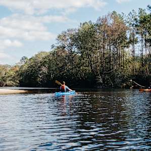 kayaking on the river that runs through the preserve