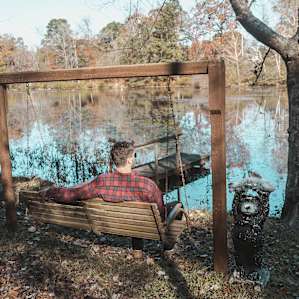 By the lake.