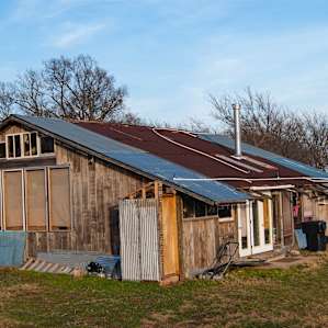 This is the barn that was provided as a sleeping area.