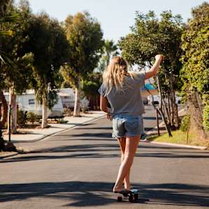 Cruising to the "Surf Bowl" across the street