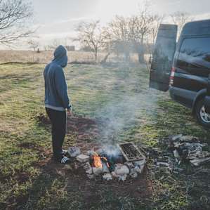 Morning fire helped us on the cold morning