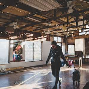 Inside the dance barn