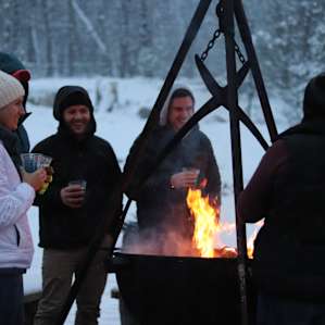 Enjoy the fire right outside the bar!