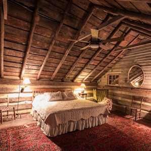 Largest of the upstairs bedrooms. The incredibly comfortable king-size bed made for a great night's sleep.