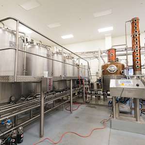 The distilling room, where the rum and vodka are made.