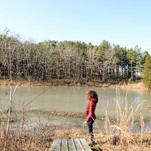 Caroline down by the lake.