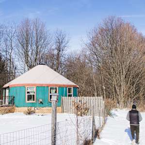people winter yurt