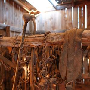 Inside the blacksmith's shop.