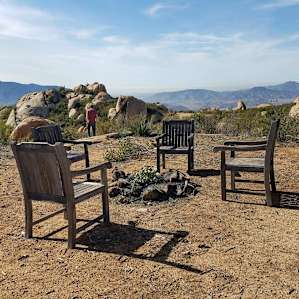 Nice spot for a fire and you don't have to schlep your camp chairs if space is at a premium.