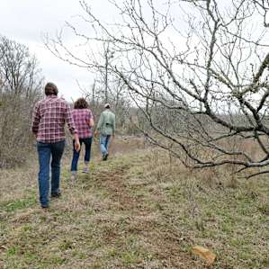 Hiking to the campsite.