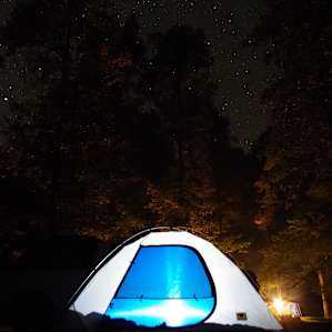 Late night arrival at Fires Creek for a quiet stay on the way to kayaking the Nantahala River.