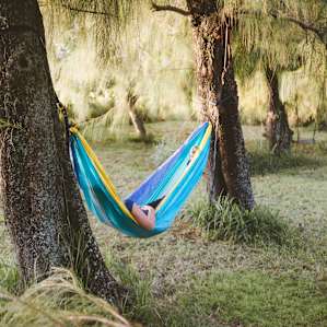 Found a perfect spot to hang my hammock right by my tent