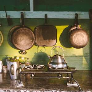 Gigi and Johnny have provided cookware to prepare meals while you stay