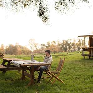 Nice hangout, meal area under another great oak tree