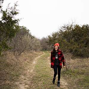 Hiking the easy, endless trails that wind through the property.