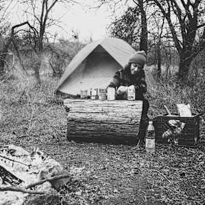 Making a little campfire chili before settling in for the night.