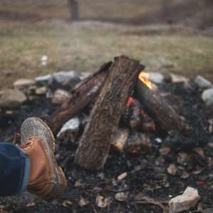 Fire ring and wood already chopped... yes!