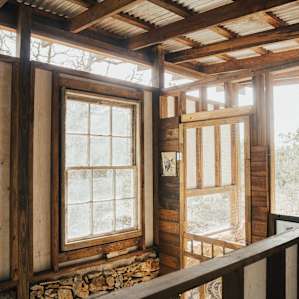 inside the goat pen