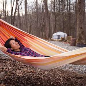 Taking a moment to kick back and relax.