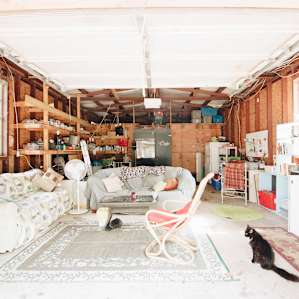 A washer/dryer, fridge, and hot plate are all available in this space. Feel free to use them while you camp out!