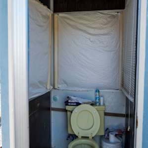 Seriously, having a flush toilet while tent camping is such a luxury!