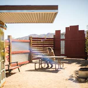 Your own private picnic table, bench, and fire pit