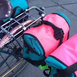 Went bike camping! Everything we need is in here