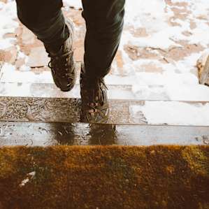 Icy steps, but only a couple.