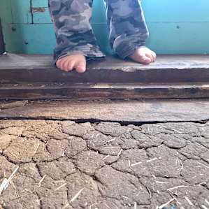 Earthen floor in the cabin