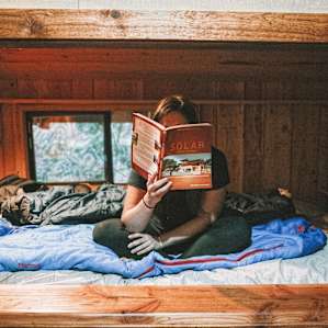 Sleeping nook in the Jess Cabin (Tiny House)
