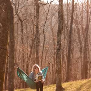 Hanging out in the hammock at sunset.