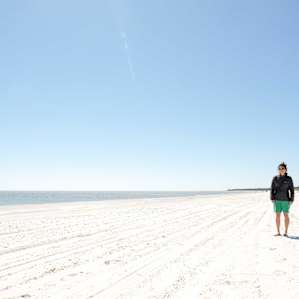 A mostly private beach this time of year.