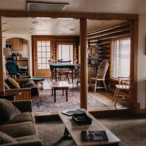 Both living rooms and dining room.